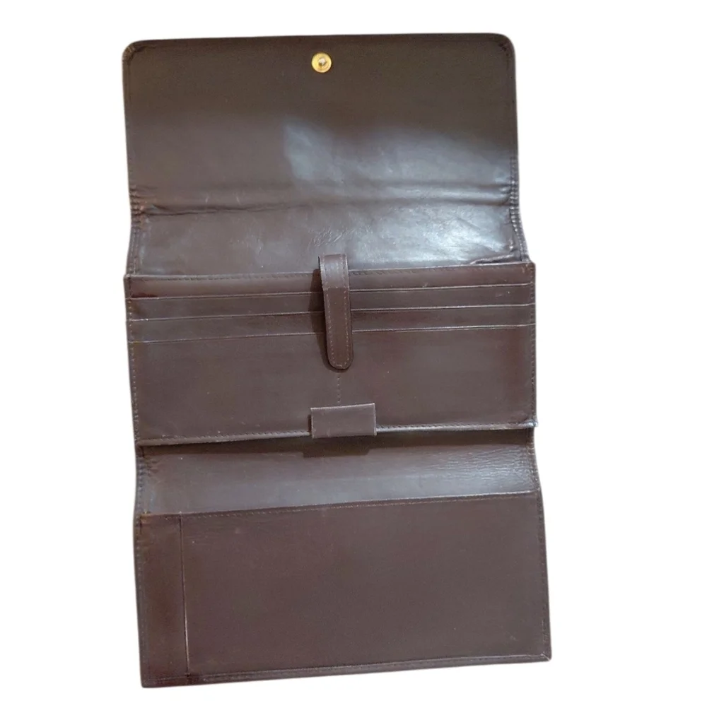 Coach Dark Brown Wallet Soft Leather Tri-fold Wallet - Picture 7 of 13